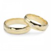 18K金凹槽光面 德國彩金 完美結(jié)婚對戒【福悅婚戒】