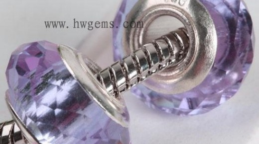 時尚潘多拉珠子 玻璃/鋯石