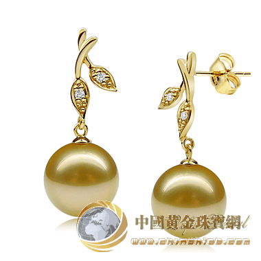 祺福珍珠  18K黃金珍珠耳環(huán)空托批發(fā)