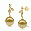 祺福珍珠  18K黃金珍珠耳環(huán)空托批發(fā)