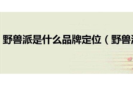 野獸派是什么品牌定位（野獸派是什么品牌）