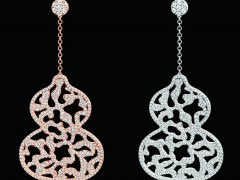 Qeelin Wulu系列最新作品：蕾絲葫蘆鉆石耳環(huán)