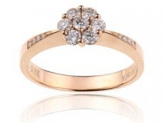 18K玫瑰金鉆石戒指圖片和款式欣賞