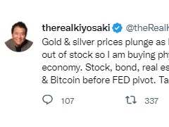 “趁美聯(lián)儲轉(zhuǎn)向前買進”！《富爸爸窮爸爸》作者：購買實物金幣 股債與房產(chǎn)將崩盤