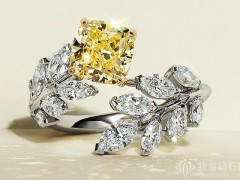 蒂芙尼Tiffany推出一枚 Victoria Vine 戒指：1.25ct枕形黃鉆
