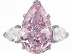 佳士得Christie's紐約珠寶拍賣：8.82ct水滴形紫粉鉆石