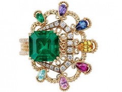 Dior 迪奧 Dentelle Satin émeraude 祖母綠戒指