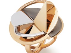 Hermès愛馬仕Trajectoire玫瑰金戒指