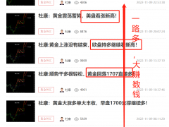 杜康：黃金開啟調(diào)整，今日1695再多！